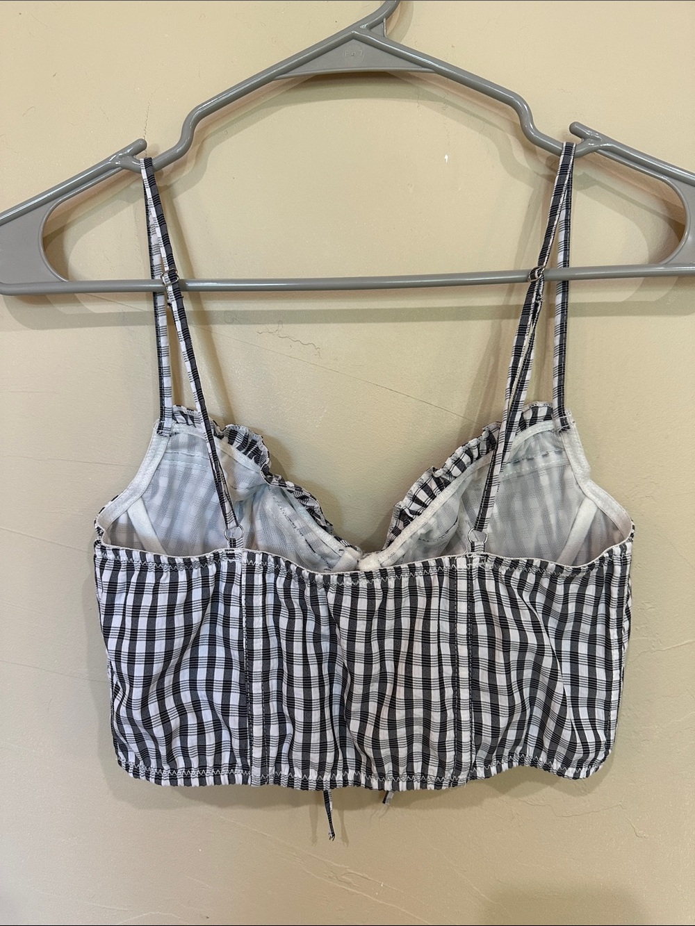 NEW Urban Outfitters black white Tie-Front bustier corset style Crop Top Sz S - Picture 5 of 9